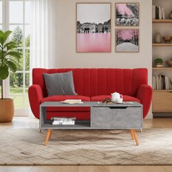 Coffee Table Grey Engineered Wood Living Room Furniture Accent Side Table Decor
