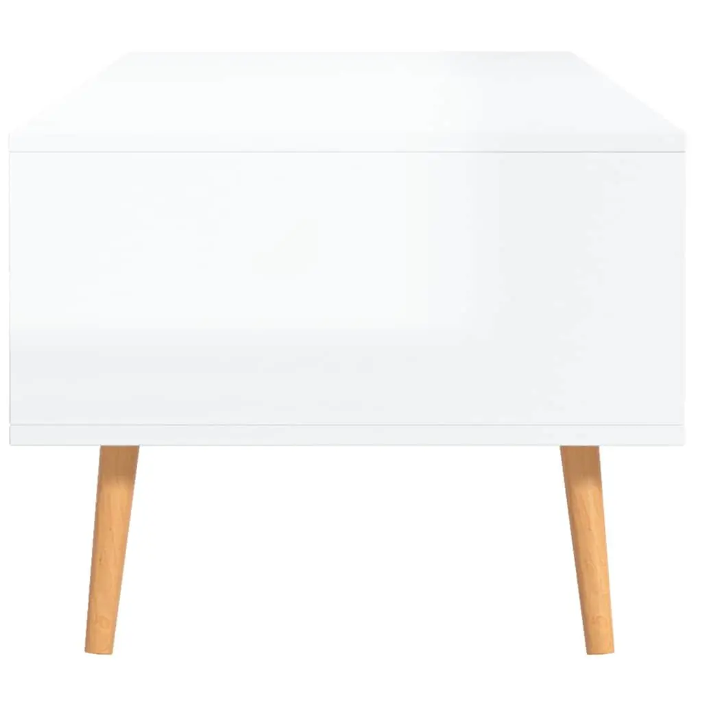Coffee Table High Gloss White Engineered Wood 100 x 49.5 x 43 cm
