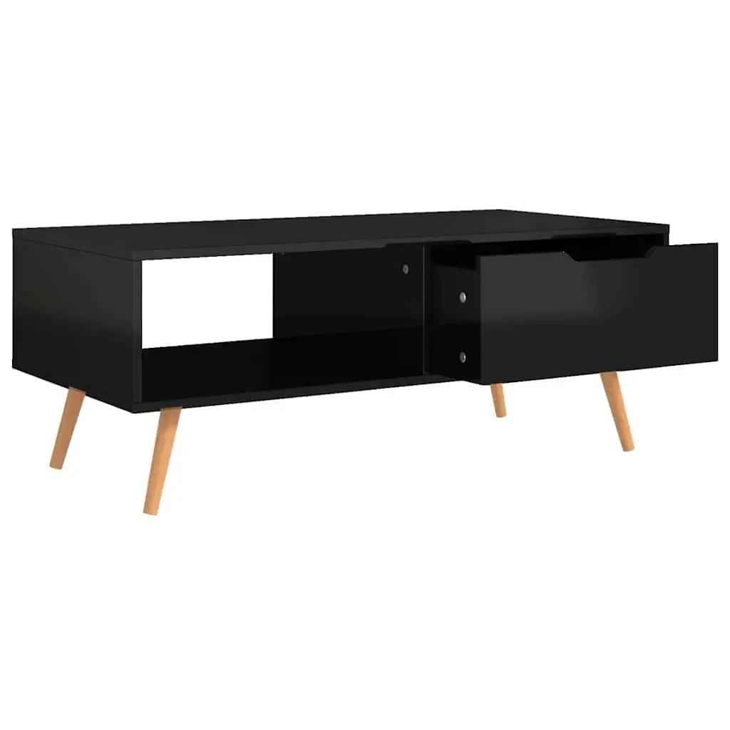 Coffee Table High Gloss Black Engineered Wood 100 x 49.5 x 43 cm