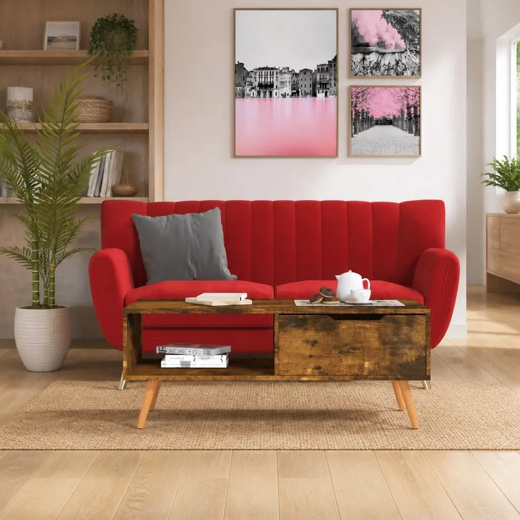 Coffee Table Brown Engineered Wood Compact 100 x 49.5 x 43 cm