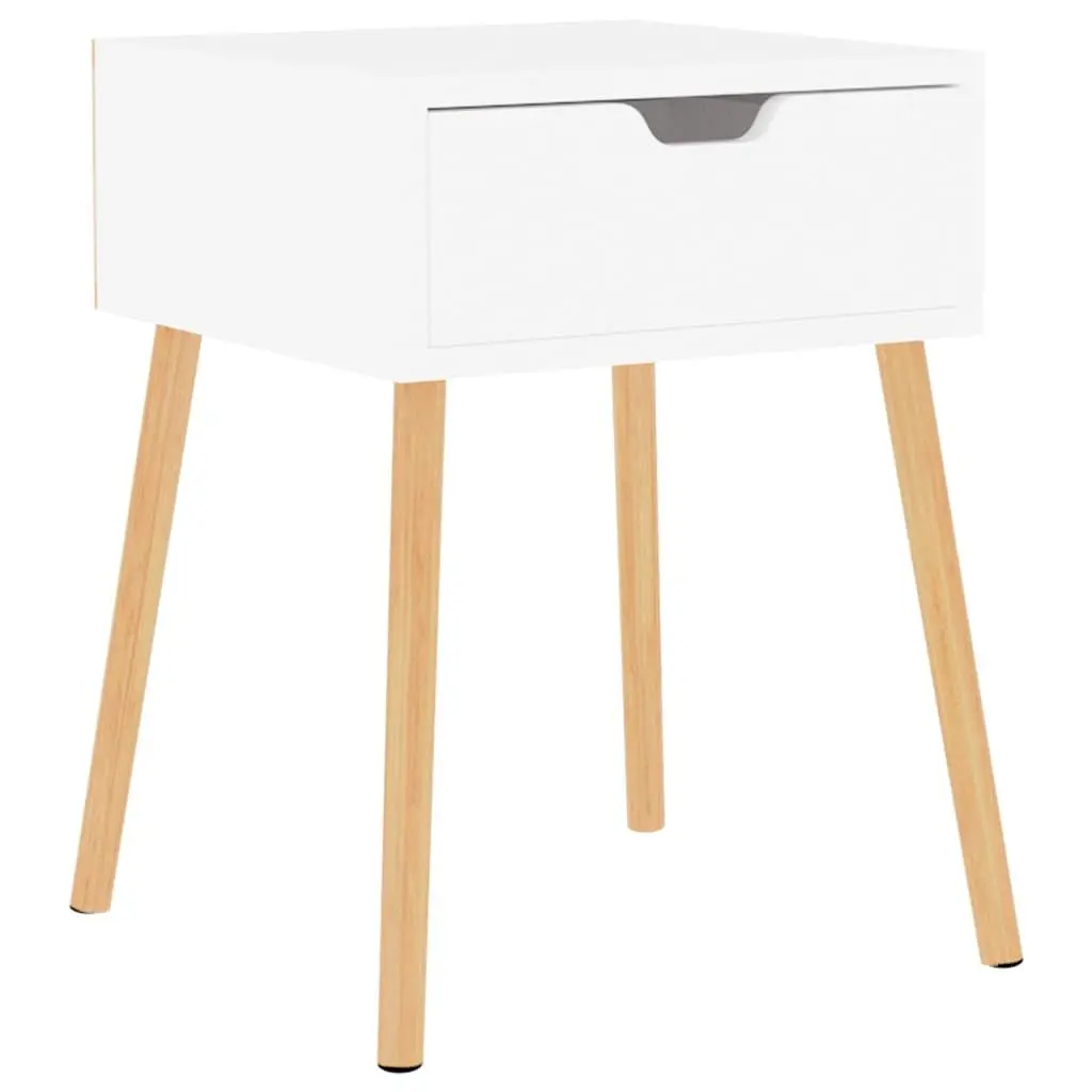 Bedside Cabinet White Engineered Wood 40x40x56cm Nightstand Bedroom Storage