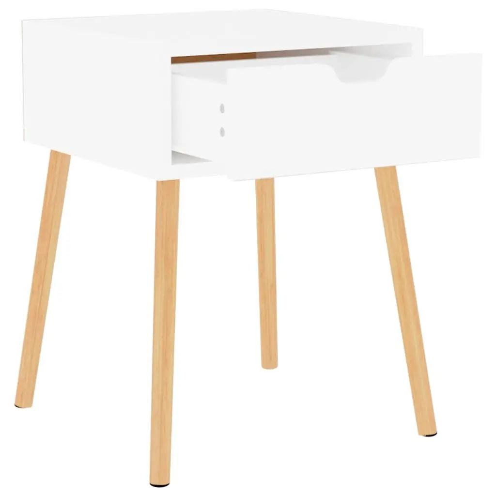 Bedside Cabinets 2 pcs White 40x40x56 cm Modern Storage Side Tables Drawers