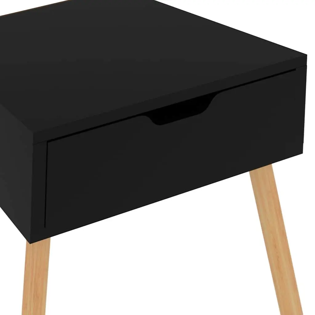 Bedside Cabinets Black 40x40x56 cm 2 Piece Storage Side Table Nightstand