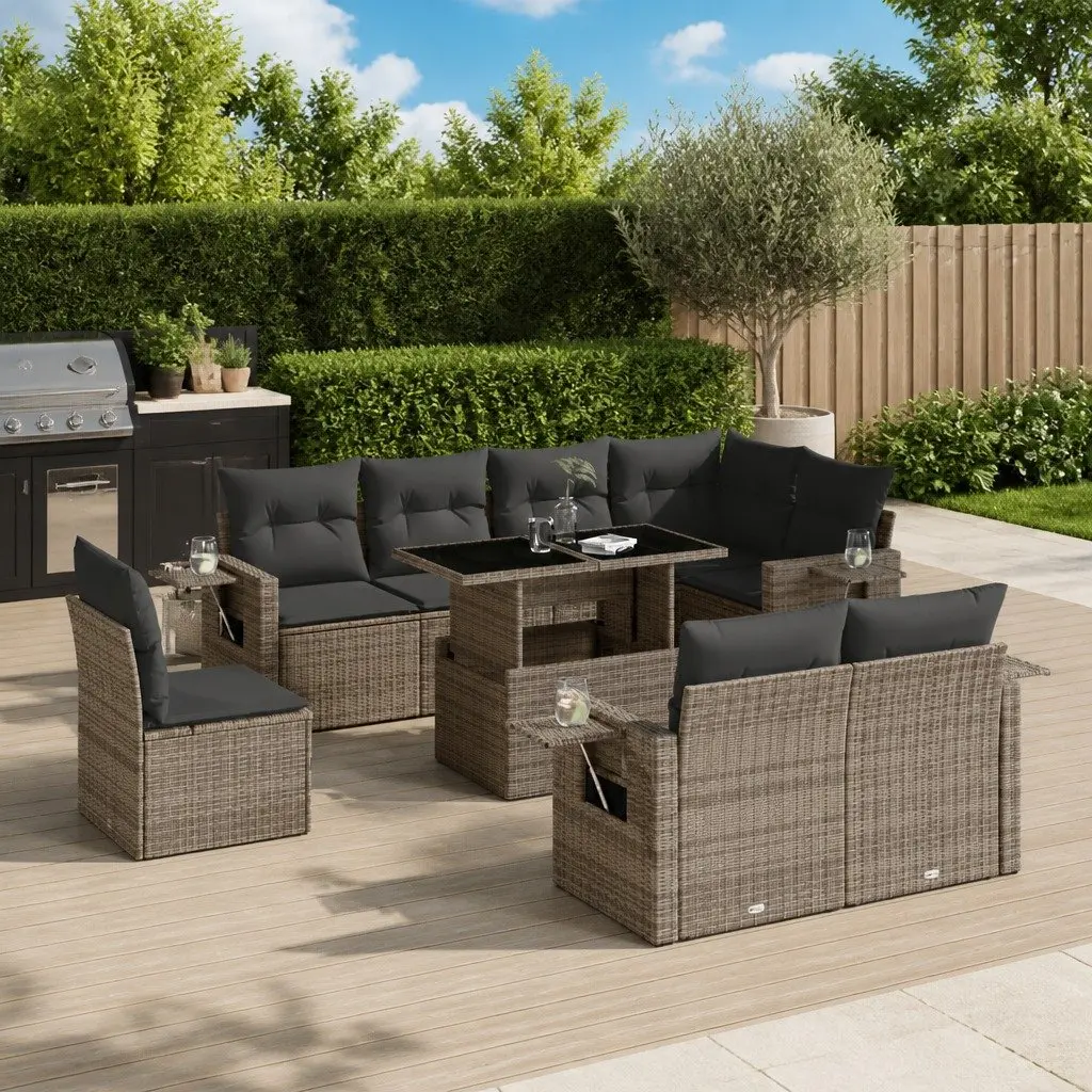 9 Piece Grey Garden Sofa Set
