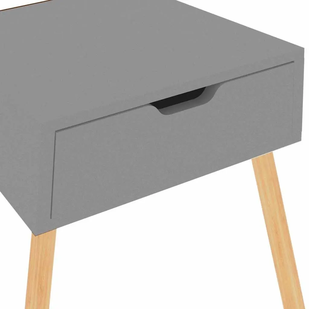 Bedside Cabinets Grey 40x40x56 cm Storage Nightstand Side Table Drawer 2 Piece