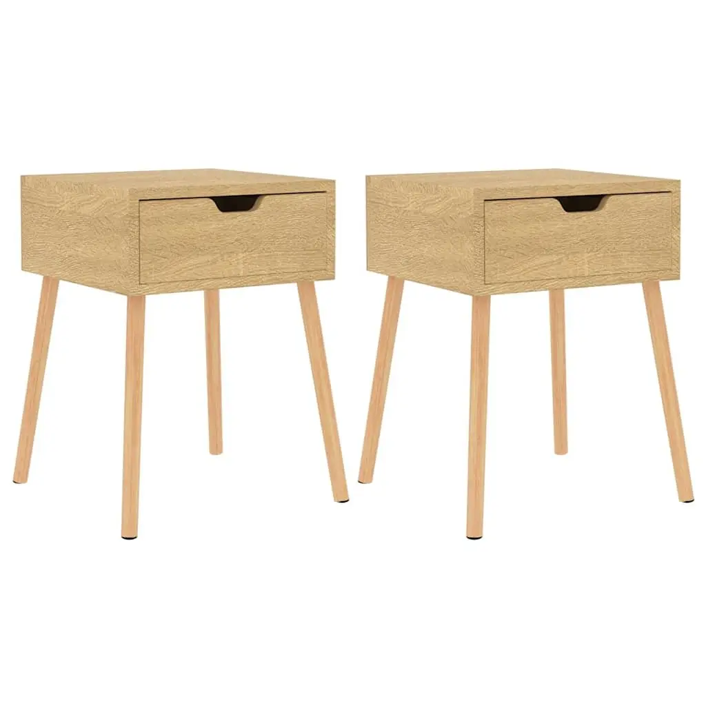 Bedside Cabinets Brown 40x40x56 cm Engineered Wood Side Tables 2 pcs