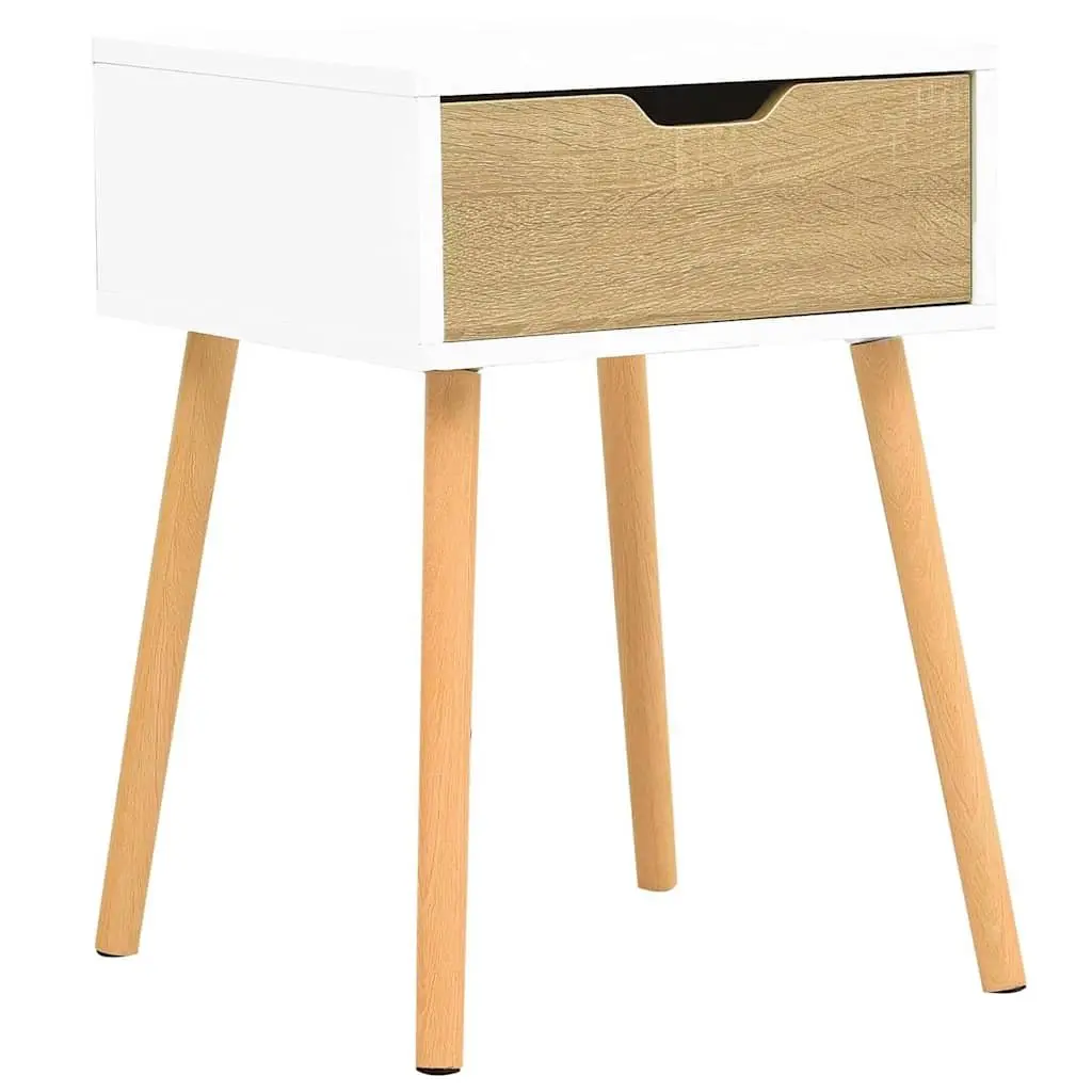 Bedside Cabinet Engineered Wood White Sonoma Oak 56 cm Height