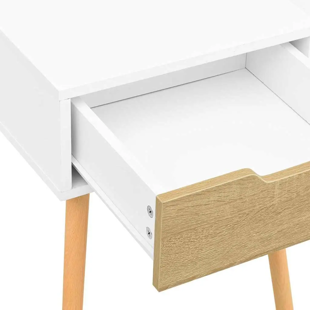 Bedside Cabinet Engineered Wood White Sonoma Oak 56 cm Height