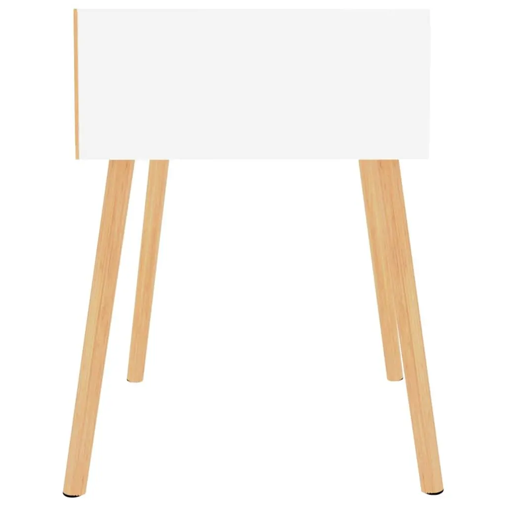 Bedside Table Engineered Wood White Compact 40x40x56cm Nightstand Storage Drawer