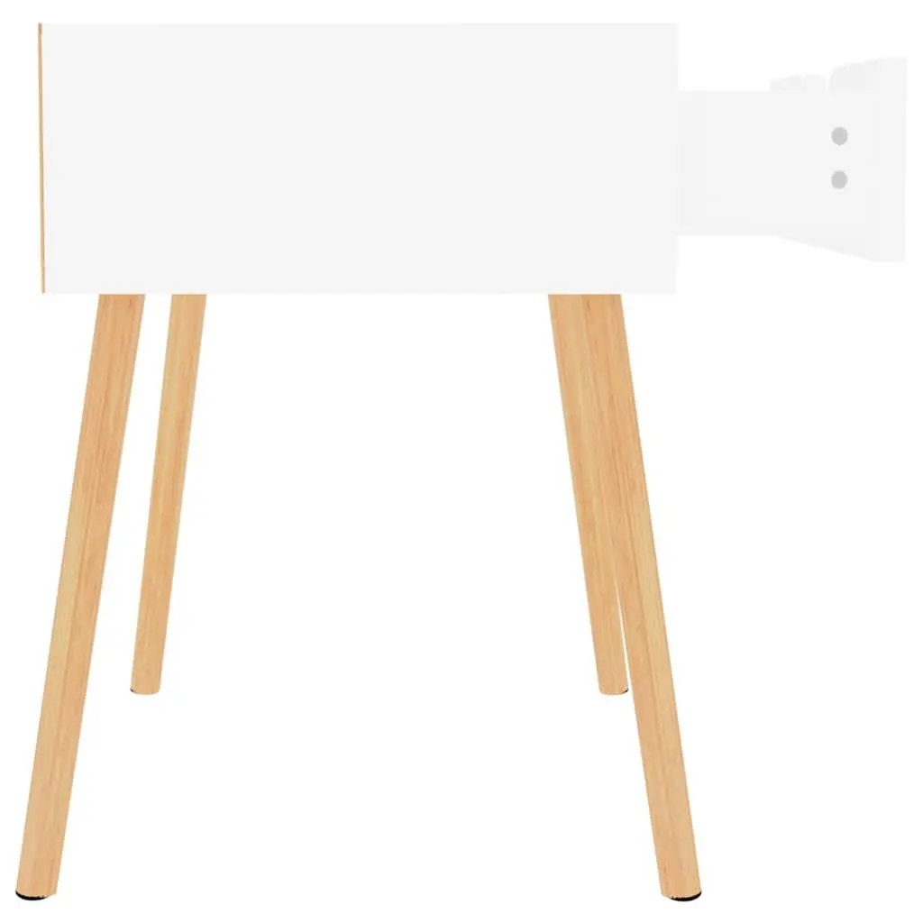 Bedside Table Engineered Wood White Compact 40x40x56cm Nightstand Storage Drawer