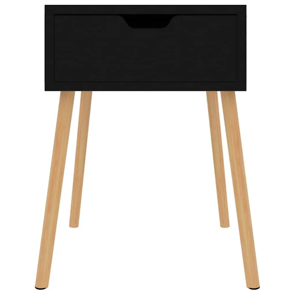 Bedside Cabinet Engineered Wood Black High Gloss 40x40x56cm