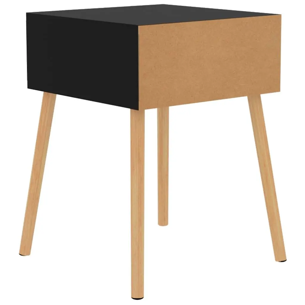Bedside Cabinet Engineered Wood Black High Gloss 40x40x56cm