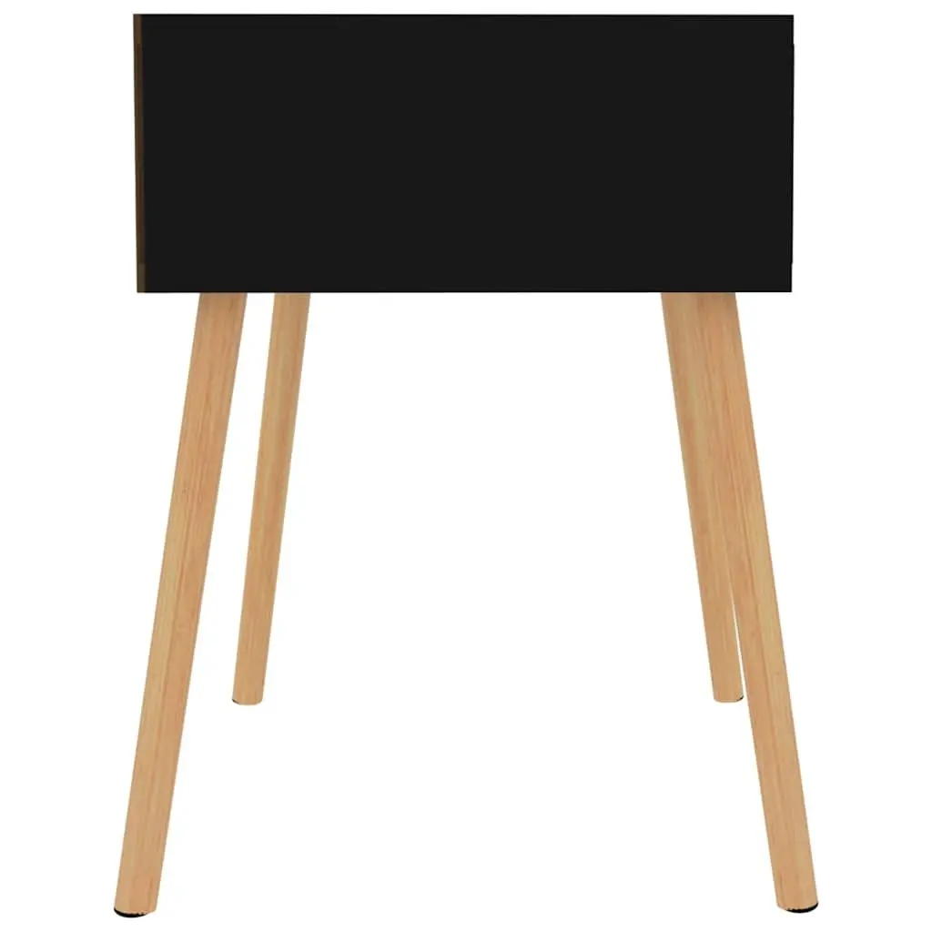 Bedside Cabinet Engineered Wood Black High Gloss 40x40x56cm