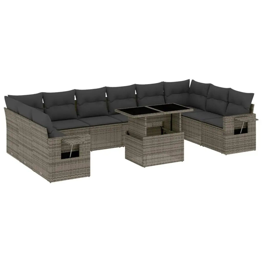 Outdoor Sofa Set Modular 11 Piece PE Rattan with Cushions