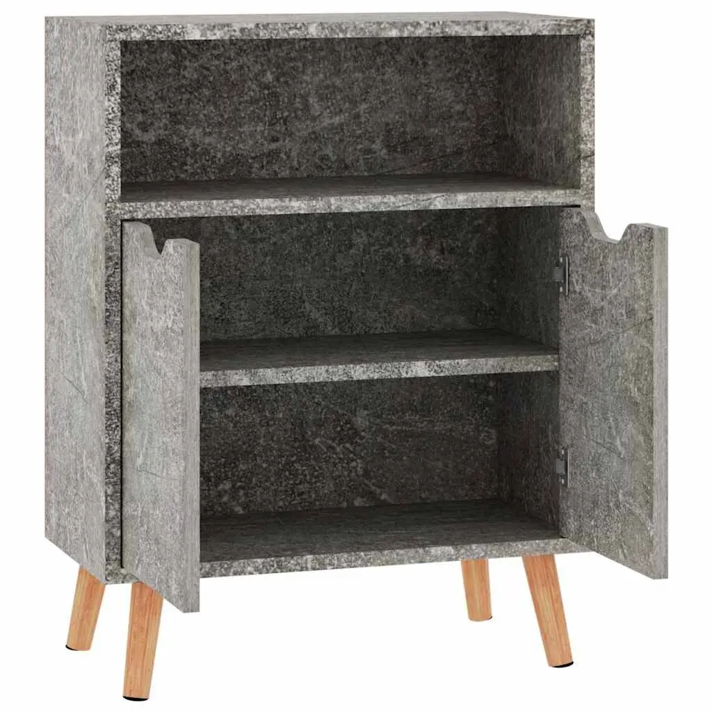 Sideboard Storage Cabinet Grey Engineered Wood Living Room Cupboard Buffet