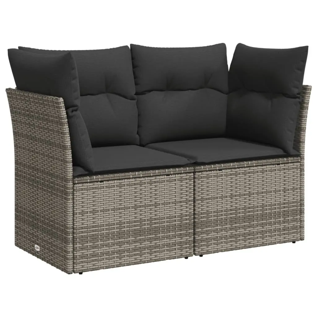 Garden Sofa Set 7 Piece Outdoor Furniture Patio Seating Grey Poly Rattan