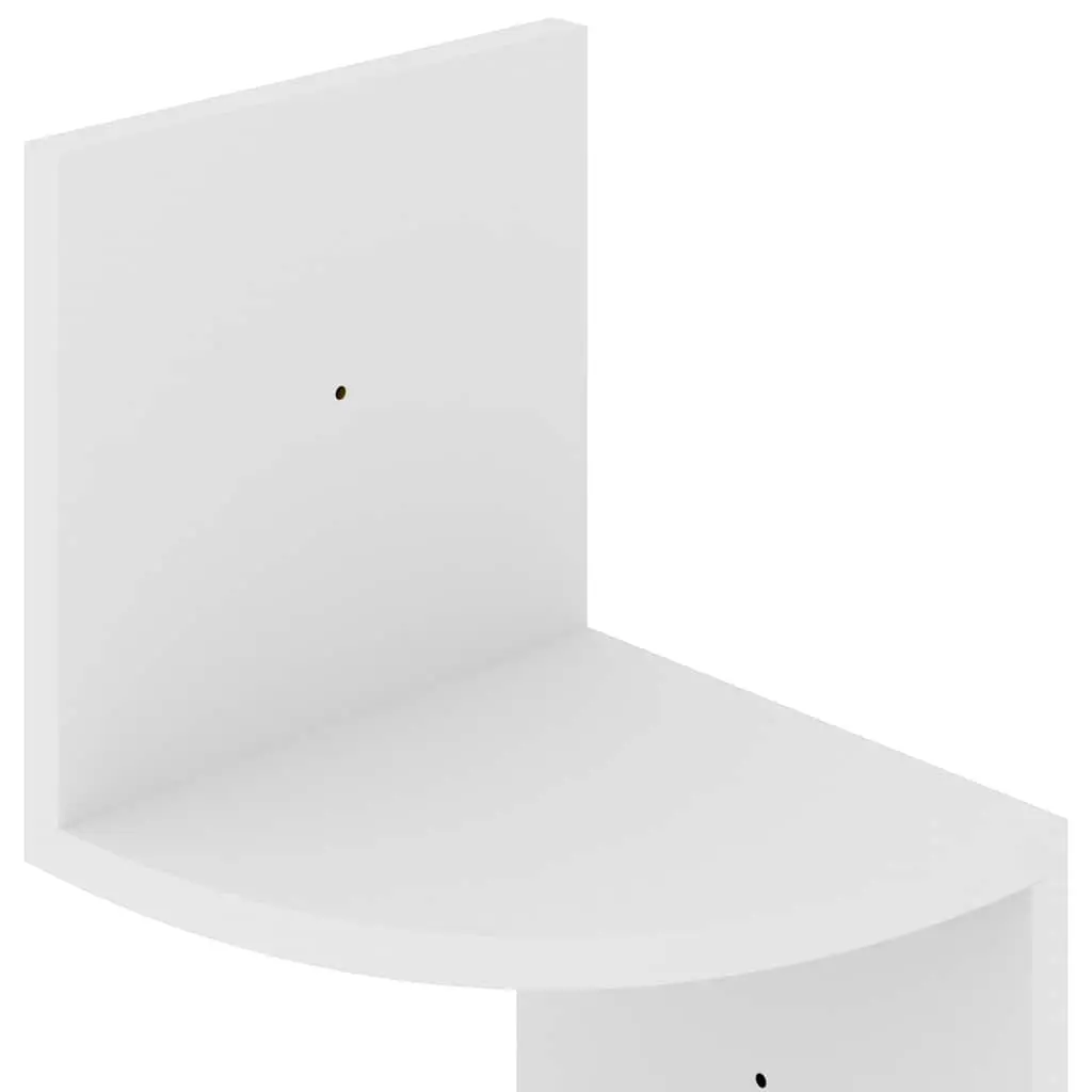 Wall Corner Shelf White Engineered Wood 19x19x123cm