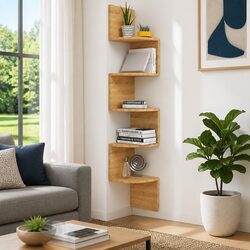 Wall Corner Shelf Brown Sonoma Oak 19x19x123 cm Engineered Wood Storage Display