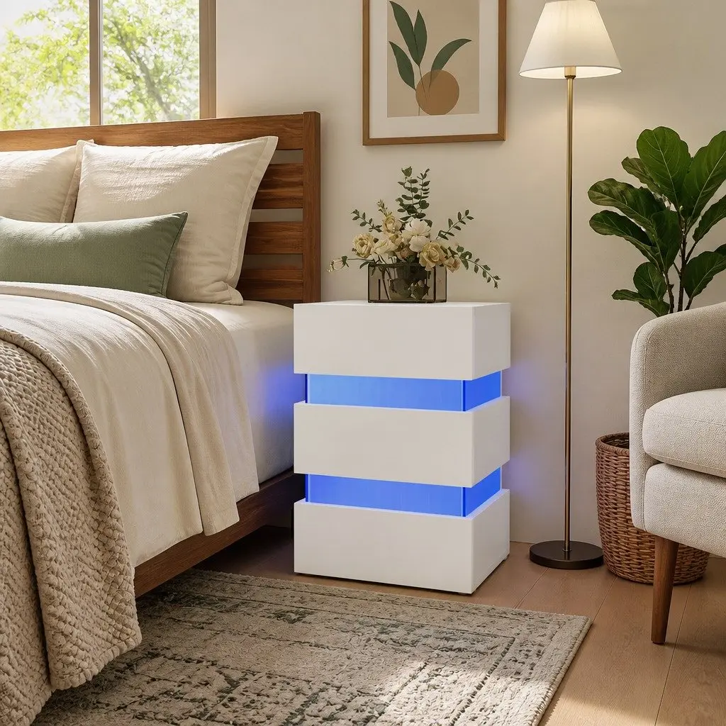 LED Bedside Cabinet for Storage