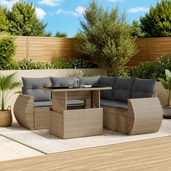 Friendly 6 Piece Outdoor Sofa Set with Cozy Cushions