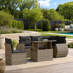 Friendly 6 Piece Garden Sofa Set with Padded Cushions