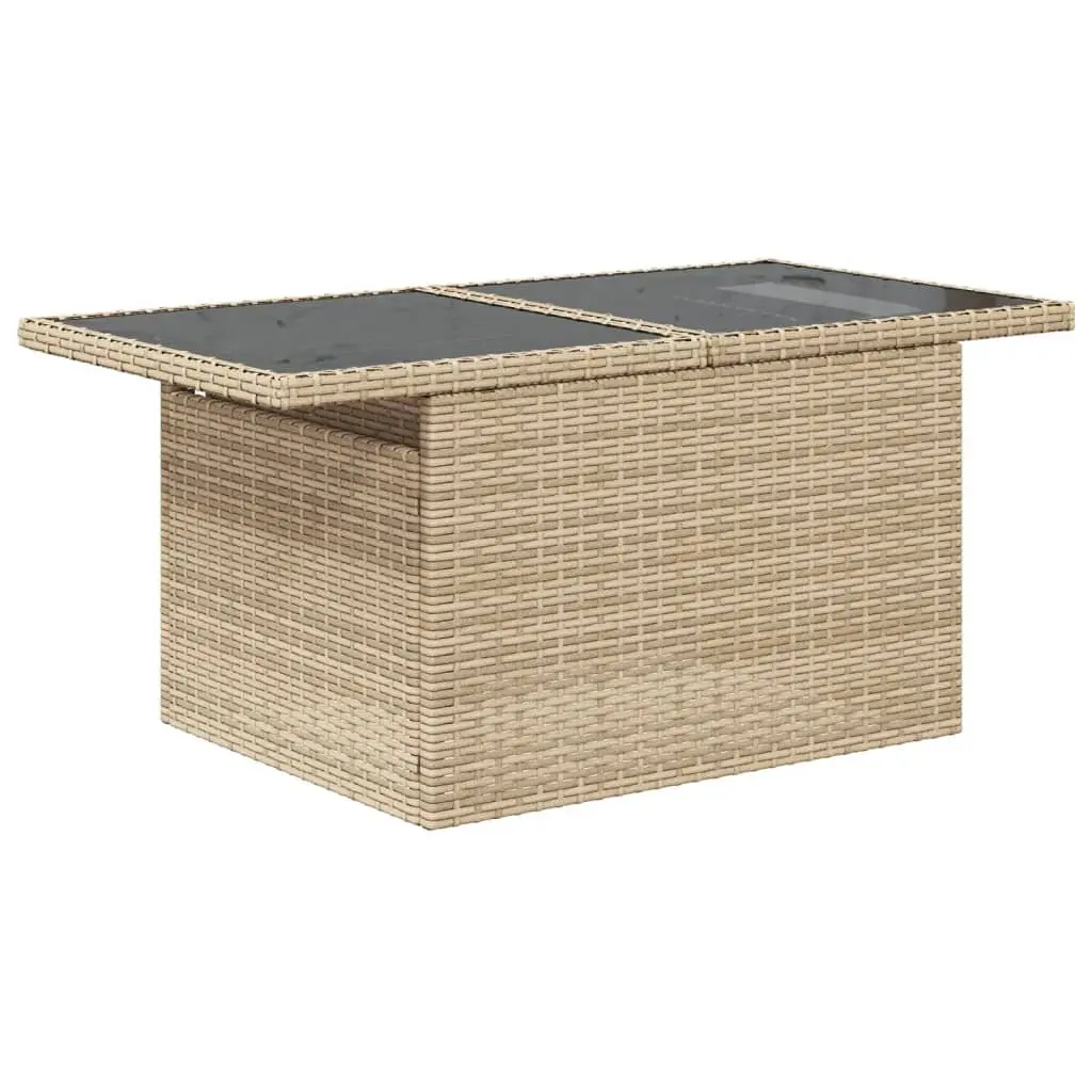 9 Piece Outdoor Garden Sofa Set Modular Poly Rattan Beige Patio Furniture