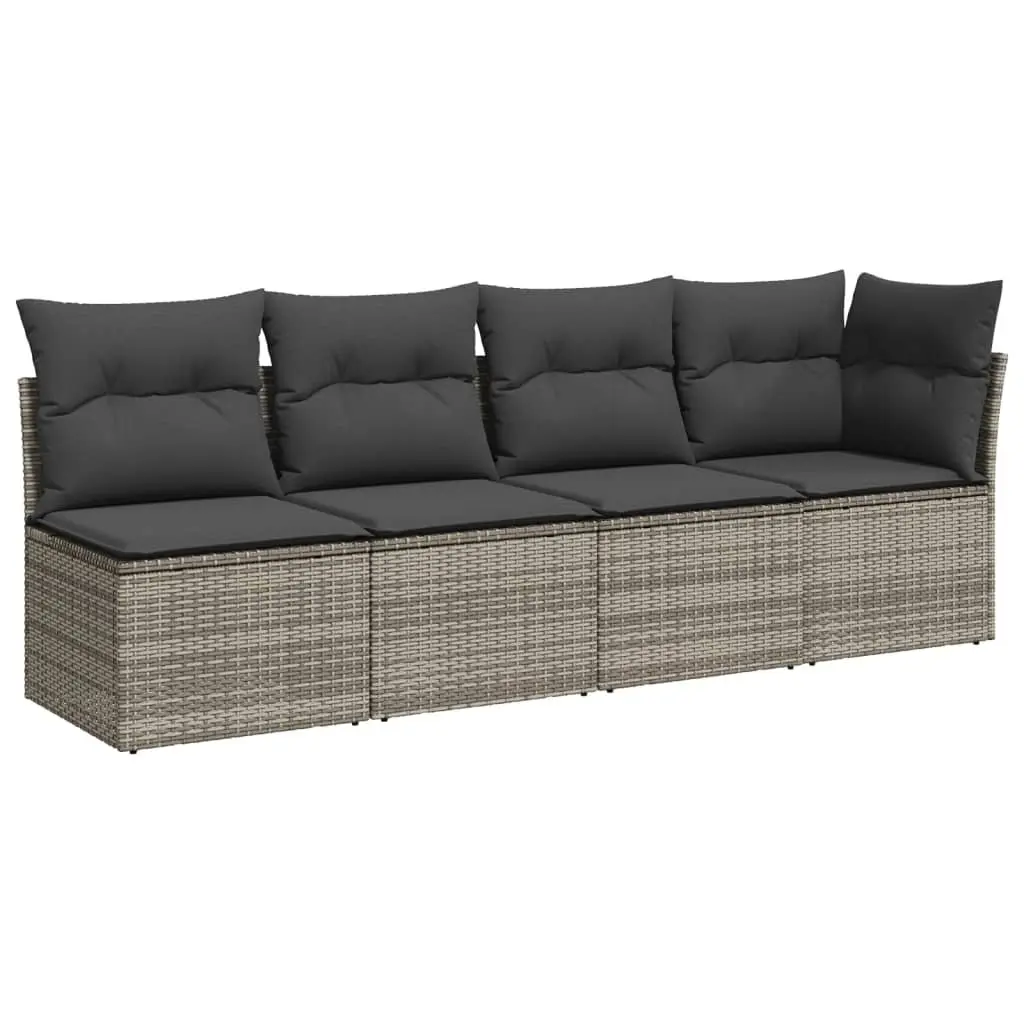 Garden Sofa Set 9 Piece Outdoor Furniture Patio Seating Grey Poly Rattan Modular