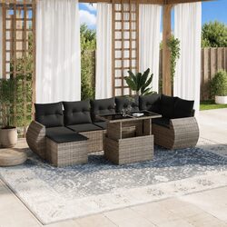 Discover the 8-Piece Modular Grey Rattan Garden Sofa Set