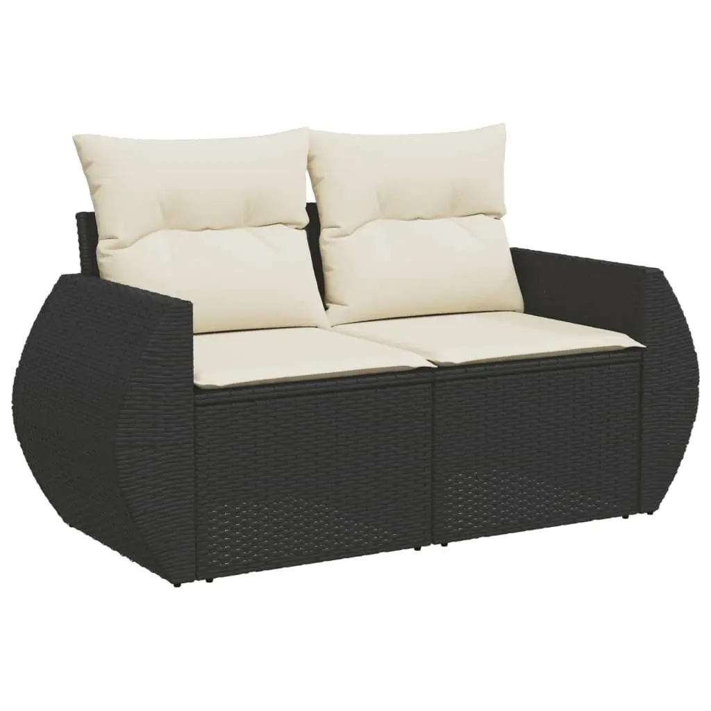 10 Piece Garden Sofa Set Black Poly Rattan Outdoor Furniture Patio Lounge
