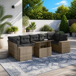 Your Ideal 8 Piece Grey Garden Sofa Set Awaits