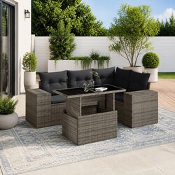 Your Perfect 5-Piece Grey Garden Sofa Set Awaits