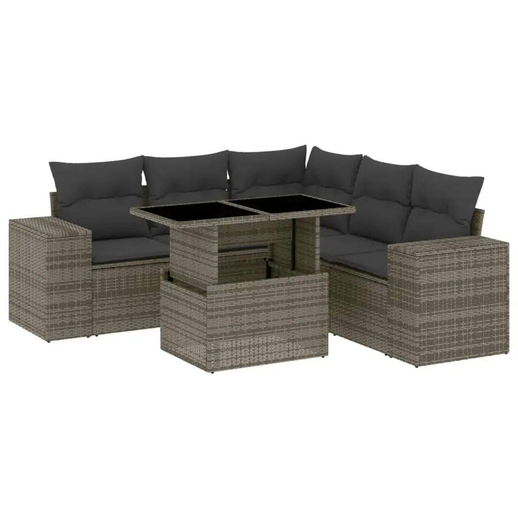 6-Piece Garden Sofa Set with Cushions