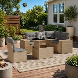 Your 6 Piece Garden Sofa Set Awaits with Cushions