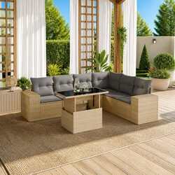 Friendly 7-Piece Outdoor Sofa Set with Modular Design