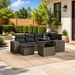 Your New Favorite 7 Piece Outdoor Sofa Set in Grey