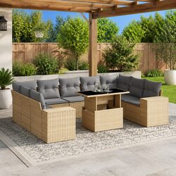 10-Piece Outdoor Sofa Set with Comfortable Cushions