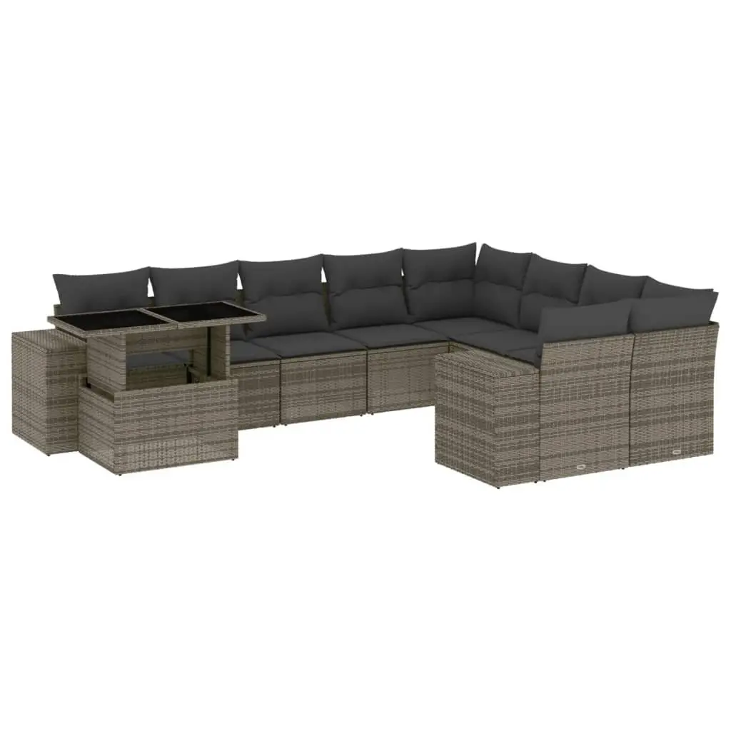 10 Piece Outdoor Sofa Set with Cushions