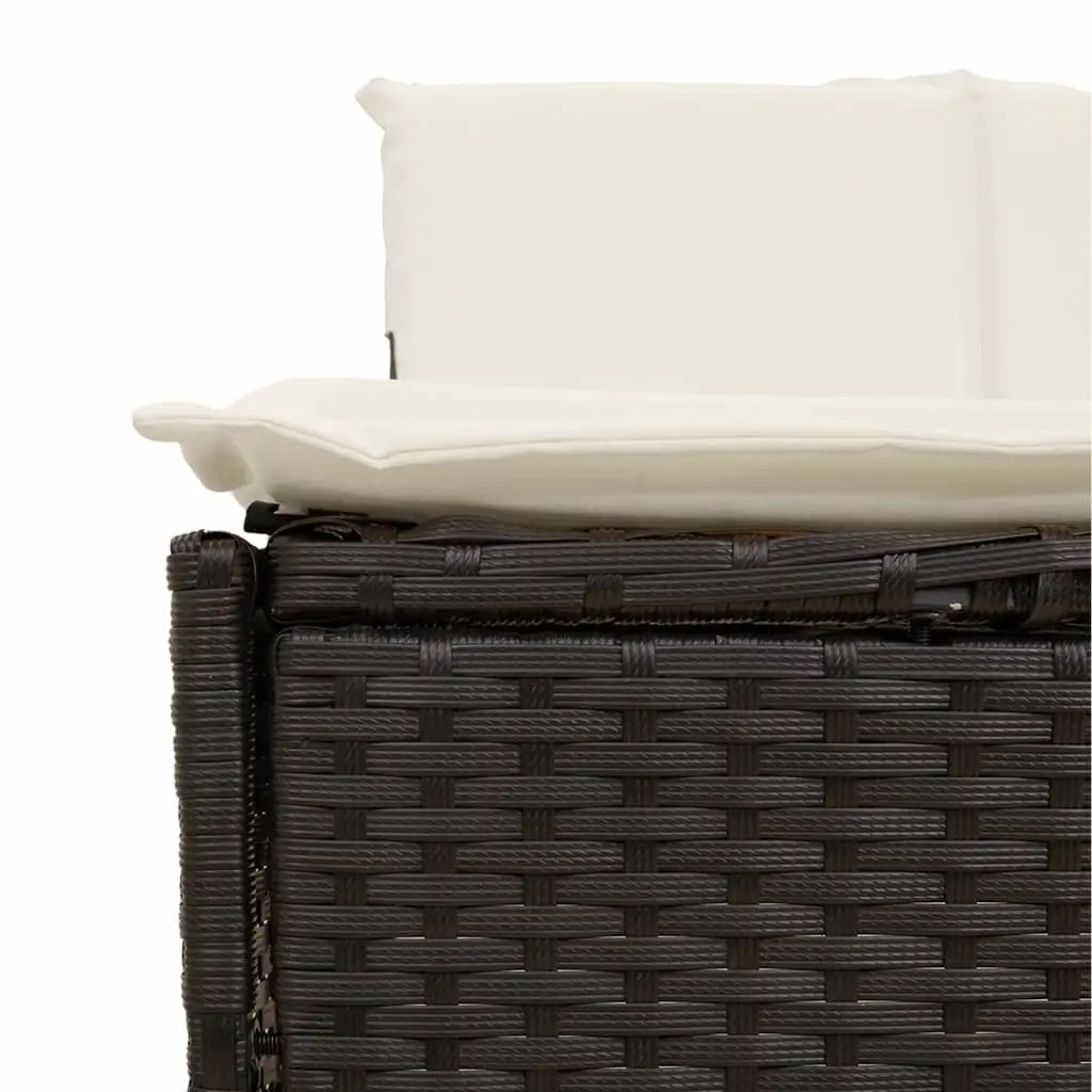 Hot Tub Surround with Storage Bench Outdoor Spa Furniture Black Rattan Garden