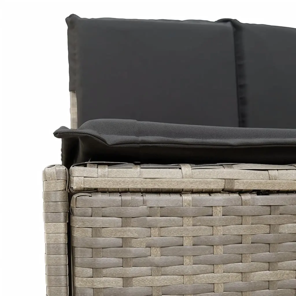 Hot Tub Surround Grey Poly Rattan Acacia Wood Step