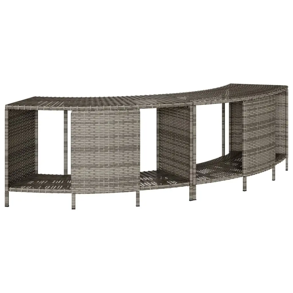Hot Tub Surround Grey Poly Rattan Wood Spa Storage Step Outdoor Garden Bench