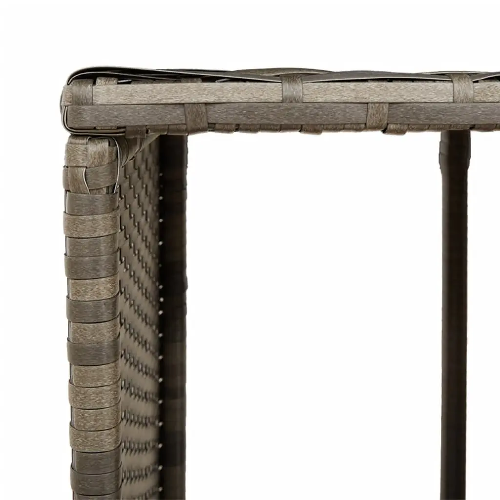 Hot Tub Surround Grey Rattan with Solid Acacia Wood Step and Integrated Storage