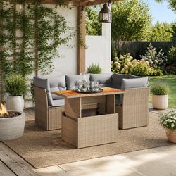 5 Piece Garden Sofa Set with Adjustable Table, Perfect for You
