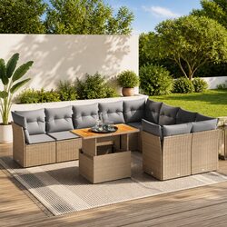 Your Perfect 10-Piece Beige Outdoor Sofa Set