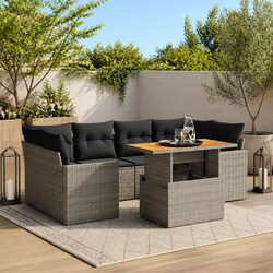 Friendly 7 Piece Grey Outdoor Sofa Set for You