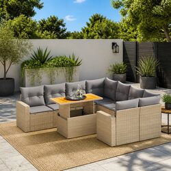 Friendly 9-Piece Garden Sofa Set for Enjoyable Gatherings