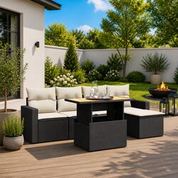 Your New Outdoor Sofa Set: 6 Piece Poly Rattan Design