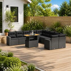 Friendly 11 Piece Garden Sofa Set for Relaxing Outdoors