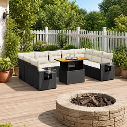 Friendly 10-Piece Outdoor Sofa Set in Black Rattan