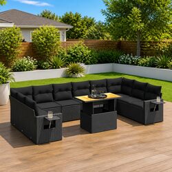 Your Ideal 11 Piece Black Garden Sofa Set Awaits