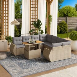 9 Piece Beige Garden Sofa Set – Perfect for You